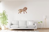 Warm - Geometrische Paard - Big - Wanddecoratie - Lasergesneden - Geometrische dieren en vormen - Houten dieren - Muurdecoratie - Line art - Wall art