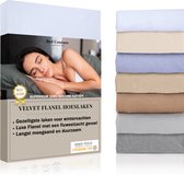 Bed Couture Velvet Flanel Hoeslaken - 100%  Gekamd Katoen - Hoek 25cm - Eenpersoons 80x200 cm -  Wit