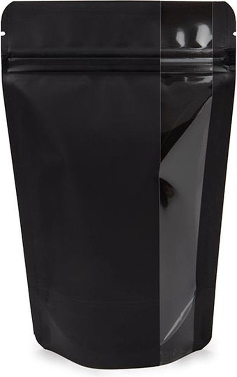 Stazakken Mat Zwart Met Verticaal Venster 13x7.9x20.6 cm (100 Stuks)