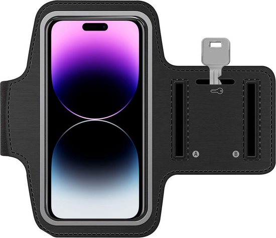 Arara Armband Geschikt voor iPhone 14 pro max sportarmband - hardloopband - Sportband hoesje - zwart