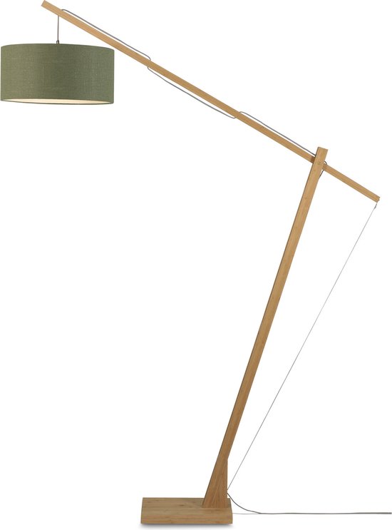 GOOD&MOJO Vloerlamp Montblanc - Bamboe/Groen - 175x47x207cm - Scandinavisch,Bohemian - Staande lampen voor Woonkamer - Slaapkamer