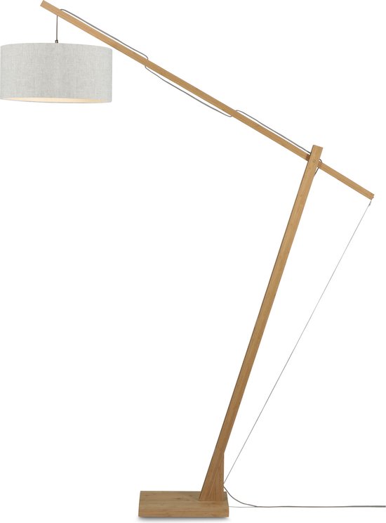 GOOD&MOJO Vloerlamp Montblanc - Bamboe/Naturel - 175x47x207cm - Scandinavisch,Bohemian - Staande lampen voor Woonkamer - Slaapkamer