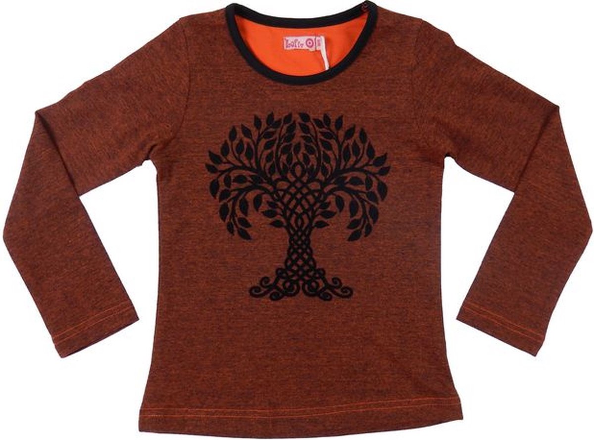 LoFff-Girls Colourful shirt- Brown-Orange black