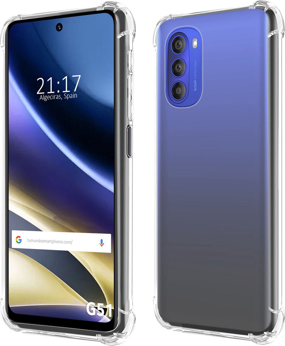 Shockproof Soft TPU hoesje Silicone Case Geschikt voor: Motorola Moto G51