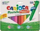 Carioca - Maxi driehoekige plastic waskrijtjes - 12 Stuks