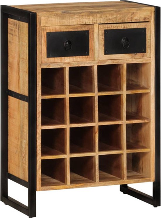 vidaXL - Wijnrek - Bruin - Grenenhout - 109.5 x 30 x 107.5 cm