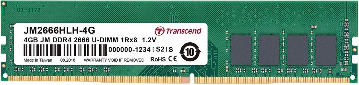 Transcend Jm2666Hlh-4G Geheugenmodule 4 Gb 1 X 4 Gb Ddr4