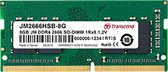 Transcend JM2666HSE-16G JetRam Memory, 16GB, DDR4, 2666 Mhz, SO-DIMM, 1Rx8, 2Gx8, CL19, 1.2V
