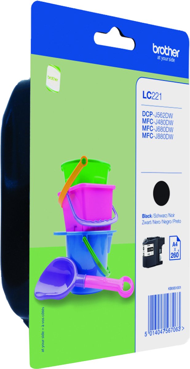 Brother inktcartridge, 260 pagina's, OEM LC-221BKBP, zwart