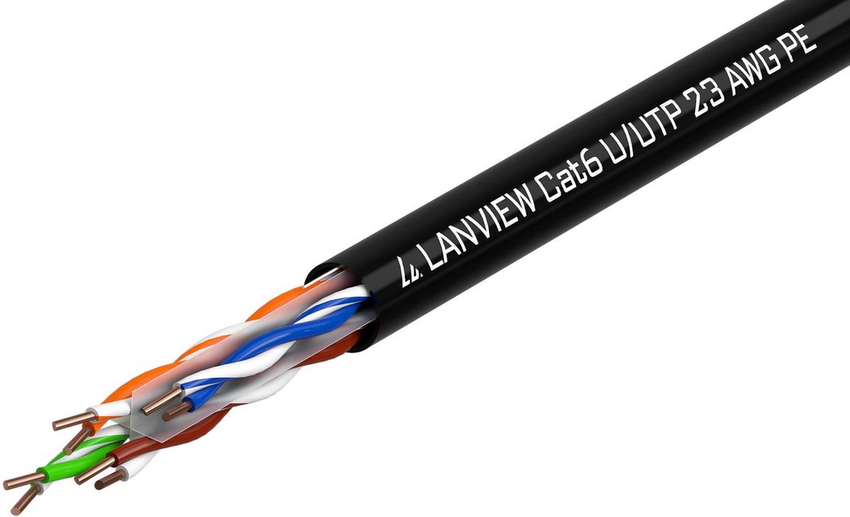 Lanview LVN122151 netwerkkabel Zwart 305 m Cat6 U/UTP (UTP)