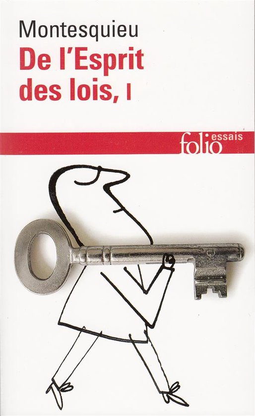 Livre 'De L'Esprit des lois, I' de Montesquieu, avec une illustration d'une clé.