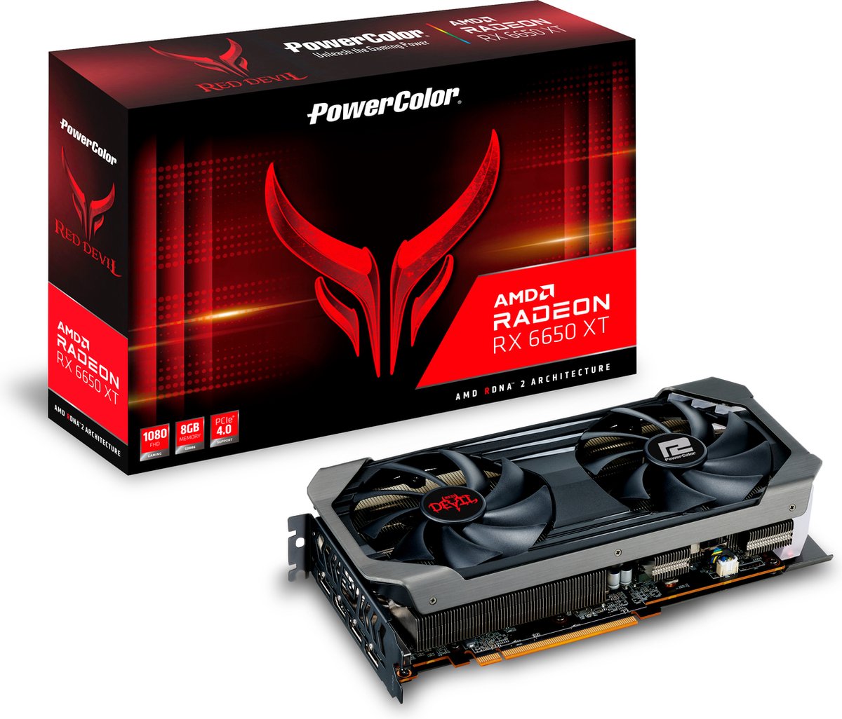 PowerColor Red Devil AXRX 6650XT 8GBD6-3DHE/OC videokaart AMD Radeon RX 6650 XT 8 GB GDDR6