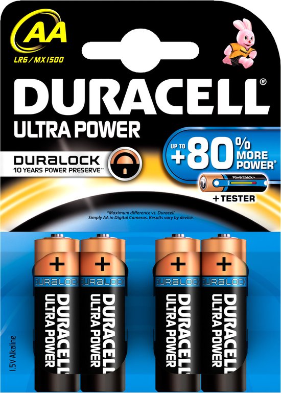 Duracell Ultra Power AA Batterijen - Alkaline - 4 stuks - Duracell