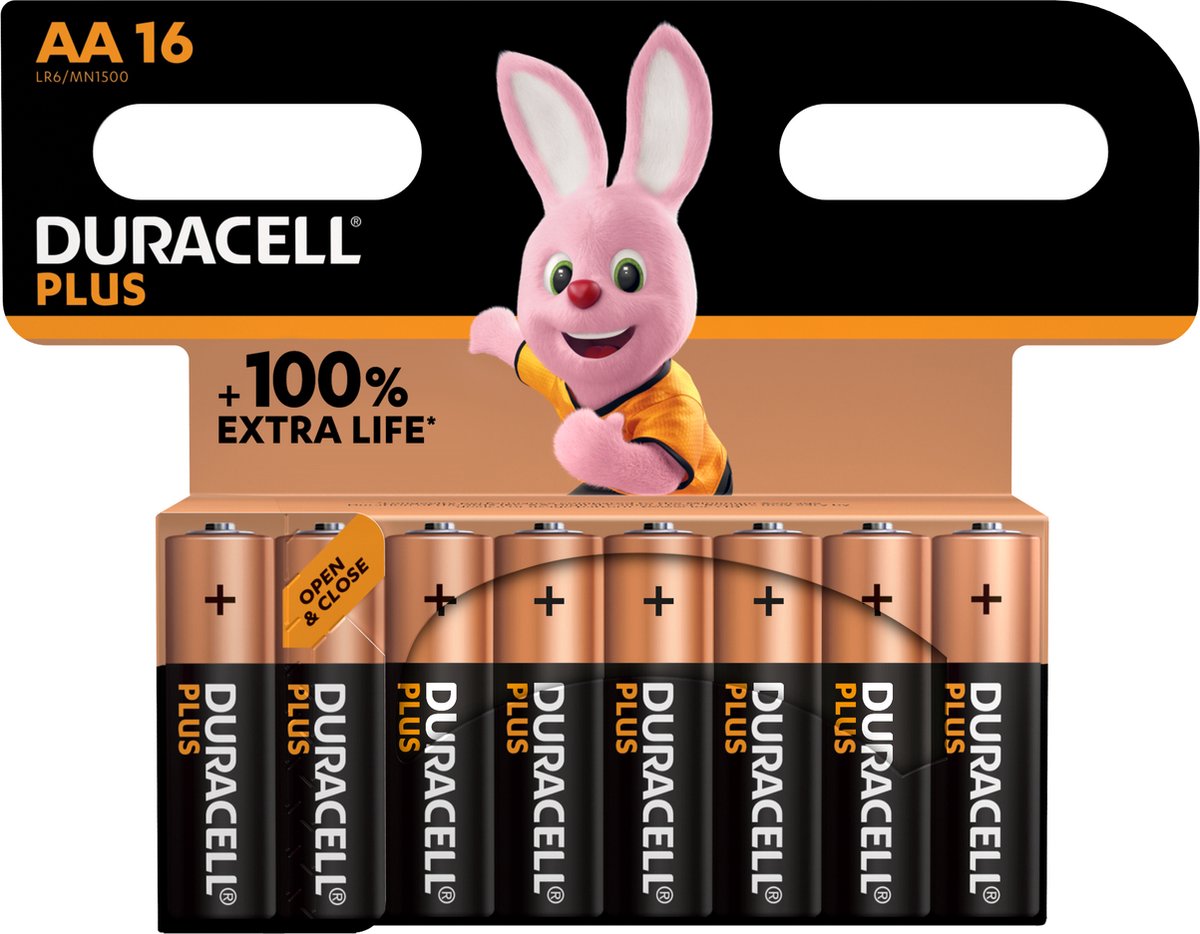 Duracell Plus-AA CP16 AA batterij (penlite) Alkaline 1.5 V 16 stuk(s)