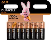 Duracell Plus 100, Batterie à usage unique, AA, Alcaline, 1,5 V, 16 pièce(s), Multicolore
