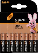 Duracell Plus 100, Batterie à usage unique, AAA, Alcaline, 1,5 V, 16 pièce(s), Multicolore