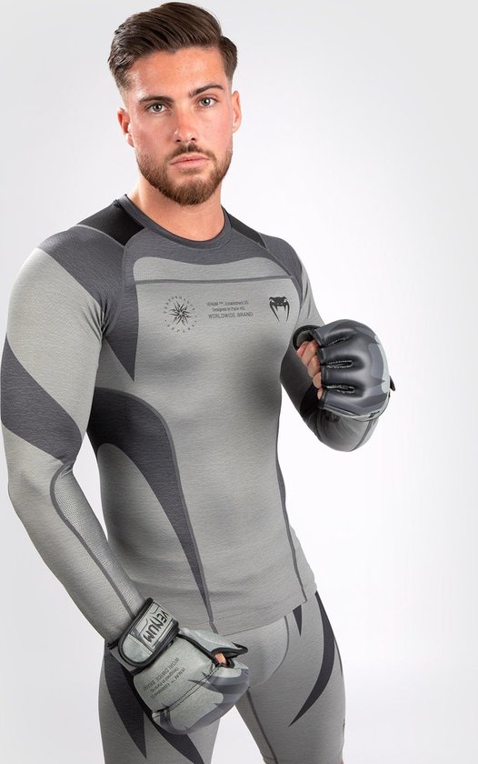 Venum Stone Rash Guard Compressie Shirt L/S Mineraal Groen - XXL