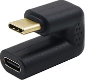 NÖRDIC USBC-MF2 USB-C naar UCB-C Adapter - Haaks - Mannelijk naar Vrouwelijk - 4K60Hz - Zwart