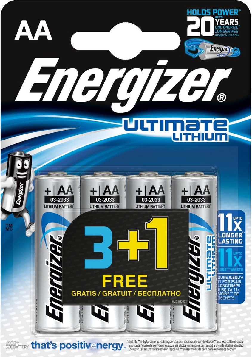 Energizer Lithium AA - 4 blister