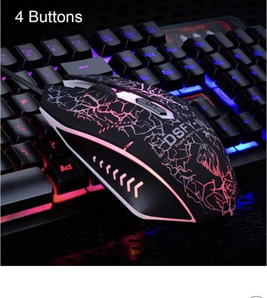 Gaming Toetsenbord En Muis Set, DE Lay-out Bedraad USB Gaming Toetsenbord Met Lichte Regenboog Achtergrondverlichting Rgb Voor Xbox One Ps4 Pc Mac Laptop
