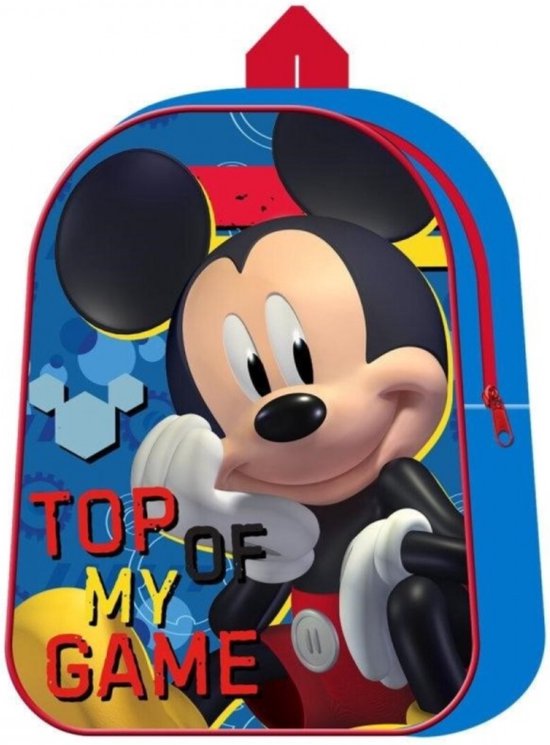 Rugzak - Schoolrugzak - Kinderrugzak - Mickey Mouse - Maat: 31cm - Blauw