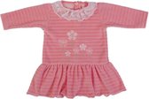 Coral velours - jurkje - kraamcadeau - meisjes - baby/peuter - bloemetjes print - roze - maat 86 (12-18maanden)