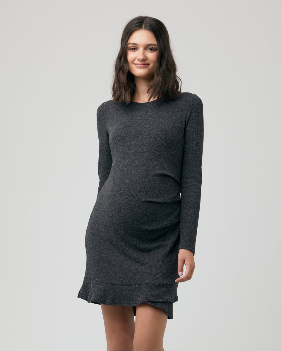 RIPE Zwangerschapsjurk Frill Hem EVIE Charcoal MarleL