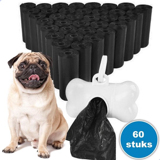 Hondenpoepzakjes - Poepzakjes hond - 60 Stuks - Poepzakjes Biologisch Afbreekbaar - 4 Rollen - Professor Q