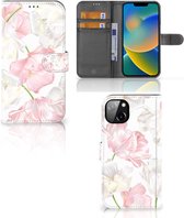 GSM Hoesje iPhone 14 Plus Wallet Book Case Cadeau voor Mama Lovely Flowers