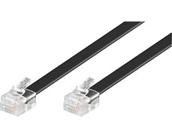 RJ12 - RJ12 telefoonkabel / zwart - 10 meter