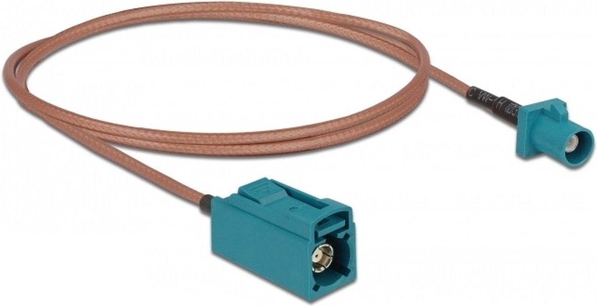 Fakra Z (m) compact - Fakra Z (v) antenne verlengkabel - RG316 - 50 Ohm / transparant - 1 meter