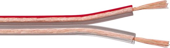 Luidspreker kabel (CCA) - 2x 4,00mm² / transparant - 20 meter