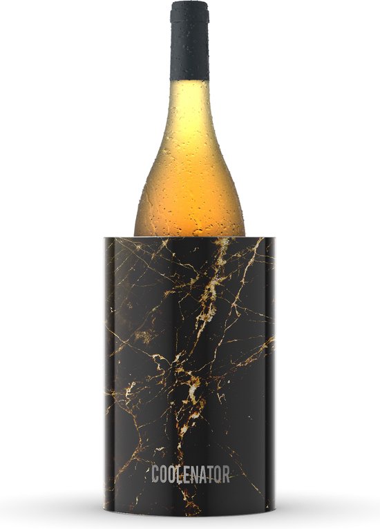 Coolenator champagnekoeler - Donker Marmer - wijnkoeler - flessenkoeler - met vrieselement