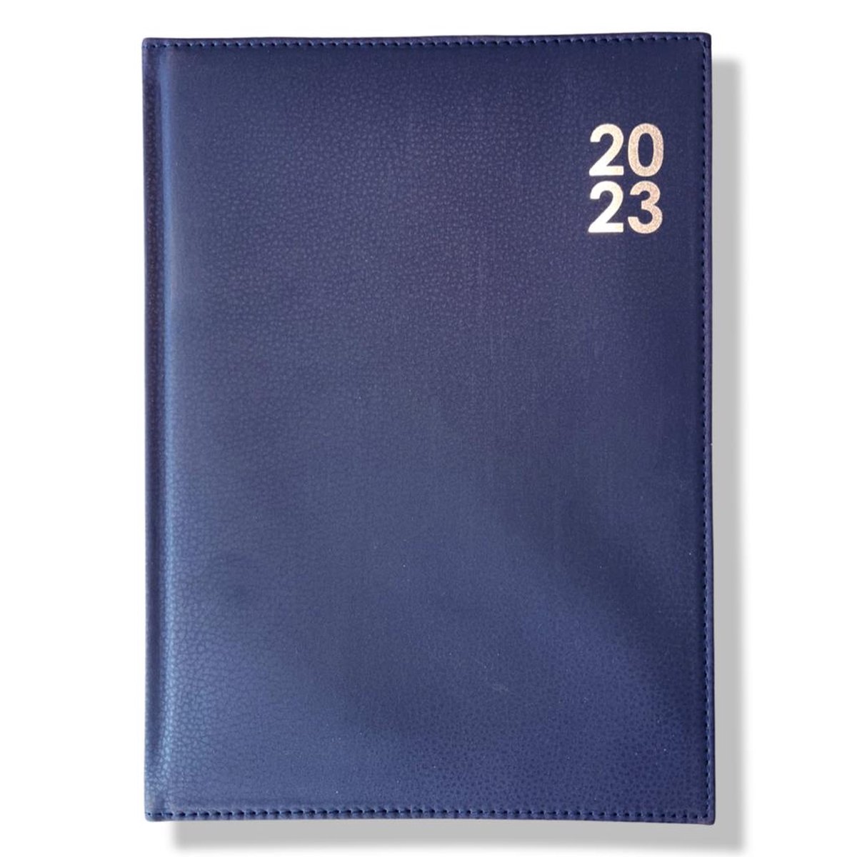 A5 Dag Agenda - 2023 - Kunstleder Cover Blauw - 1 d/p - 14,8x21cm