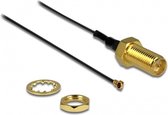 MHF 4 (v) - RP-SMA (v) kabel - Micro Coax (0,81 mm) - 50 Ohm / zwart - 0,35 meter
