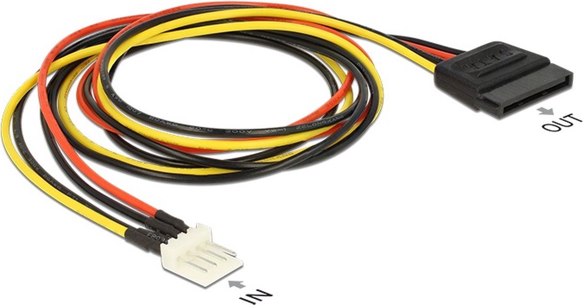 Floppy (m) - SATA (v) voedingskabel - 0,60 meter