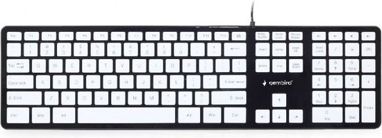 Gembird KB-MCH-02-BKW clavier USB QWERTY Anglais Noir, Blanc
