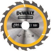 DeWALT Cirkelzaagblad voor Hout | Construction | Ø 184mm Asgat 30mm 18T - DT1941-QZ