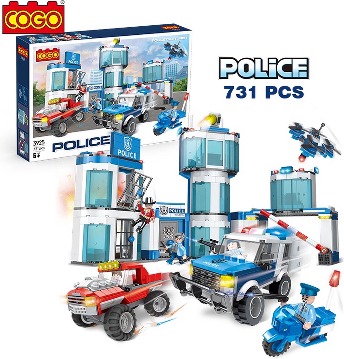 COGO Politie - Politiebureau Set - Constructie Speelgoed - 600 Bouwstenen