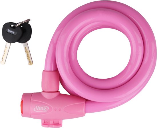 huren delicaat Pacifische eilanden VINZ Musala Spiraal Kabelslot / Fietsslot voor Kinderfiets 15mm Roze -  150cm | bol.com