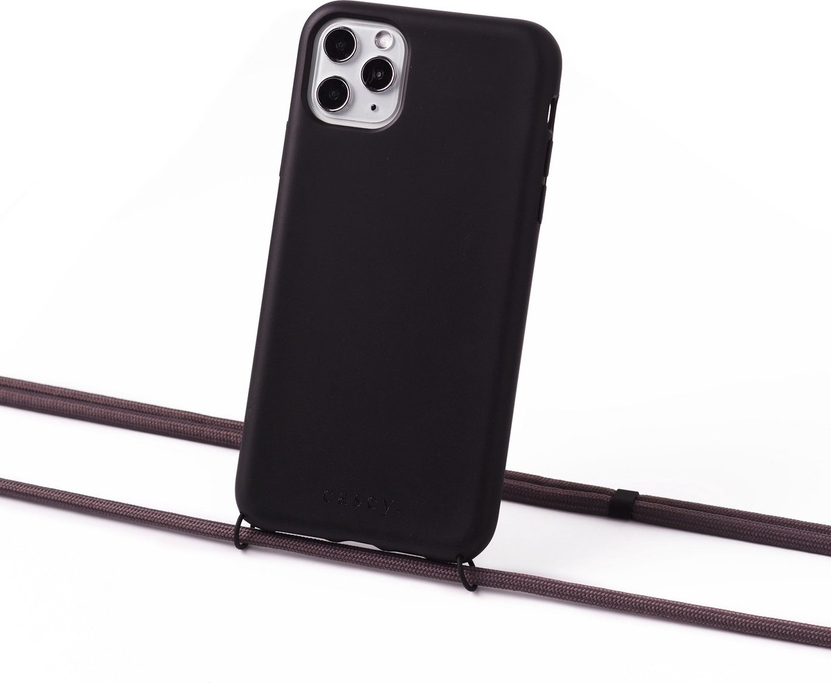 Apple iPhone 13 duurzaam hoesje zwart met koord gray