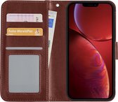 Hoes Geschikt voor iPhone 14 Pro Max Hoesje Book Case Hoes Flip Cover Wallet Bookcase - Bruin