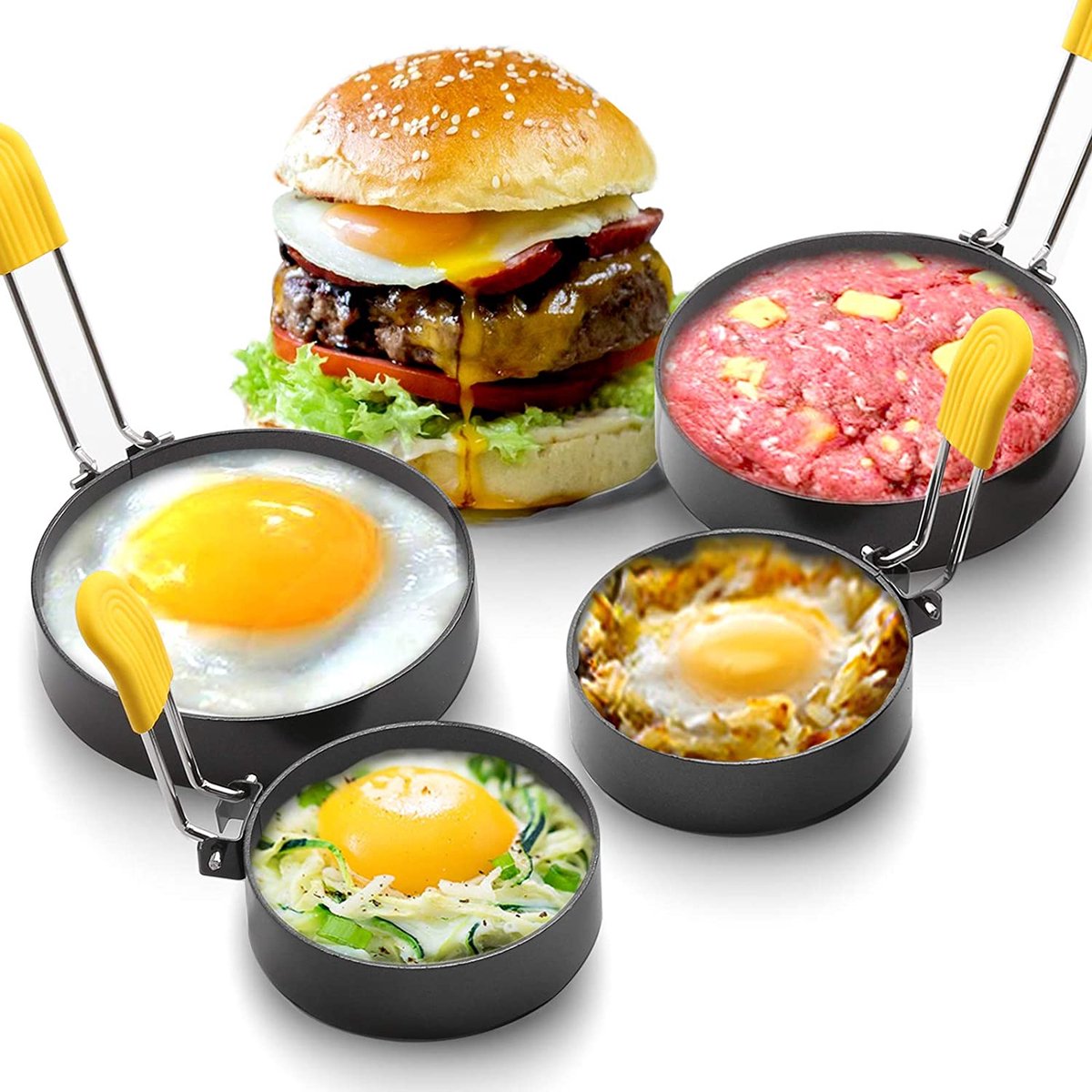 BOTC Ei ring - 4 stuks set - Bakvorm set - Springvorm - Cakevorm - Bakvormen - Taartvorm
