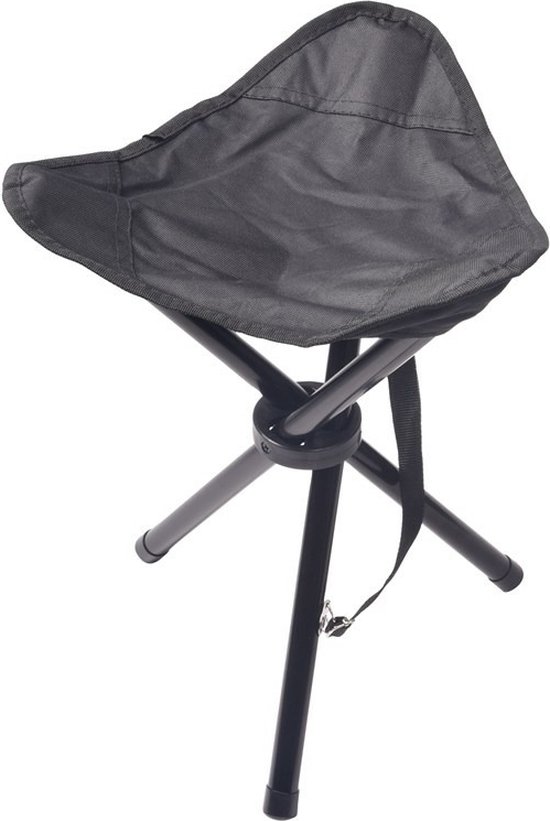 Tabouret pliant à trois pieds noir 39 cm - Chaise de camping - Tabouret de  pêcheur | bol.com