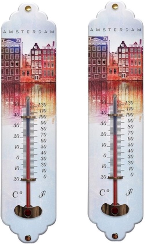 Set van 2x Amsterdams design thermometers voor binnen en buiten