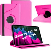 Arara Hoes Geschikt voor Samsung Galaxy Tab S8 & S7 Hoesje Pink 2022 / 360° Graden Draaibaar