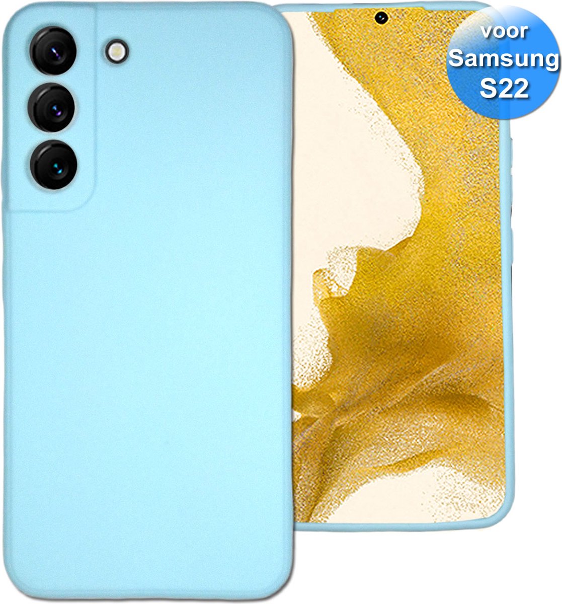 Telefoonhoesje geschikt voor de Samsung S22 - Siliconen Back Cover - Hoesje - Licht Blauw