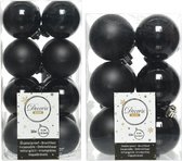 Décorations de Noël de Noël Boules de Noël en plastique noir 4-6 cm paquet de 40x pièces - Décorations Décorations pour sapins de Noël