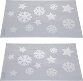 2x Kerst raamsjablonen sneeuwvlokken/sterren plaatjes 54 cm - Raamdecoratie Kerst - Sneeuwspray sjabloon