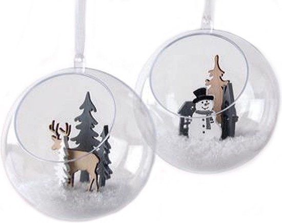10x Boule de Noël transparente DIY ouverte 12 cm - Boules de Noël à remplir  - Faire... | bol.com